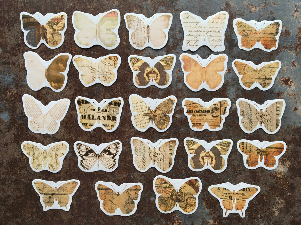 vintage butterfly stickers for journaling