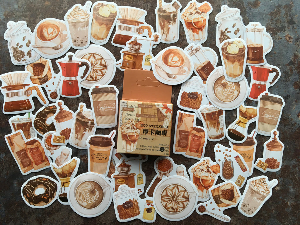 Coffee shop themed stickers