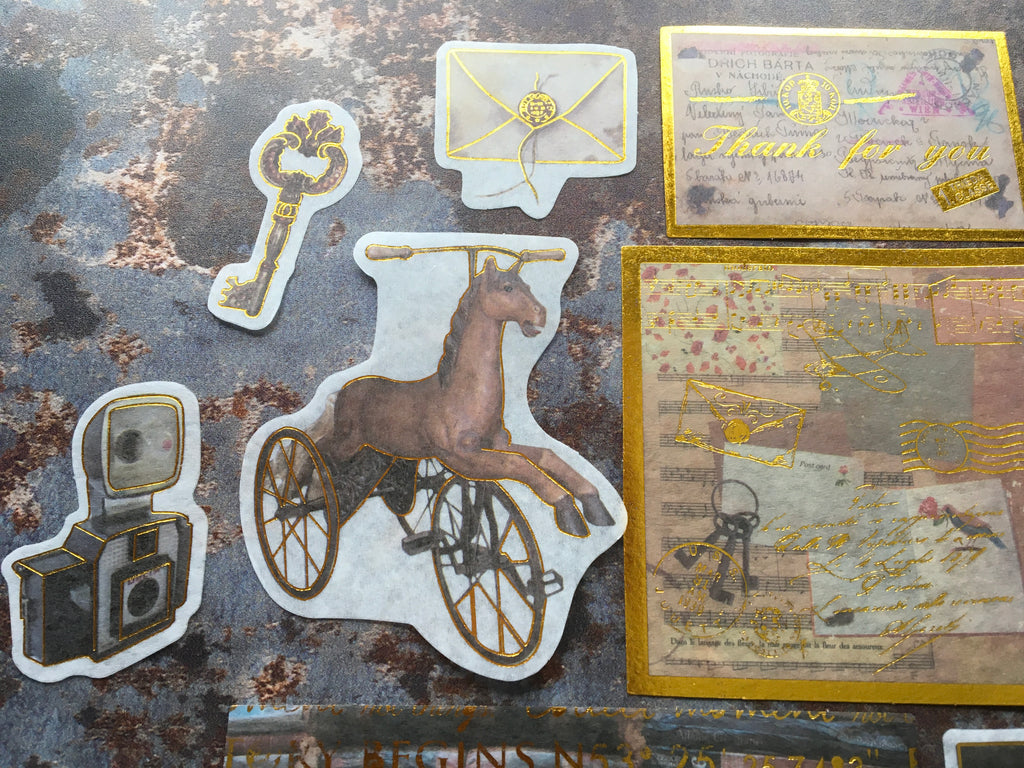 'Victorian Nostalgia' gold foil sticker collection