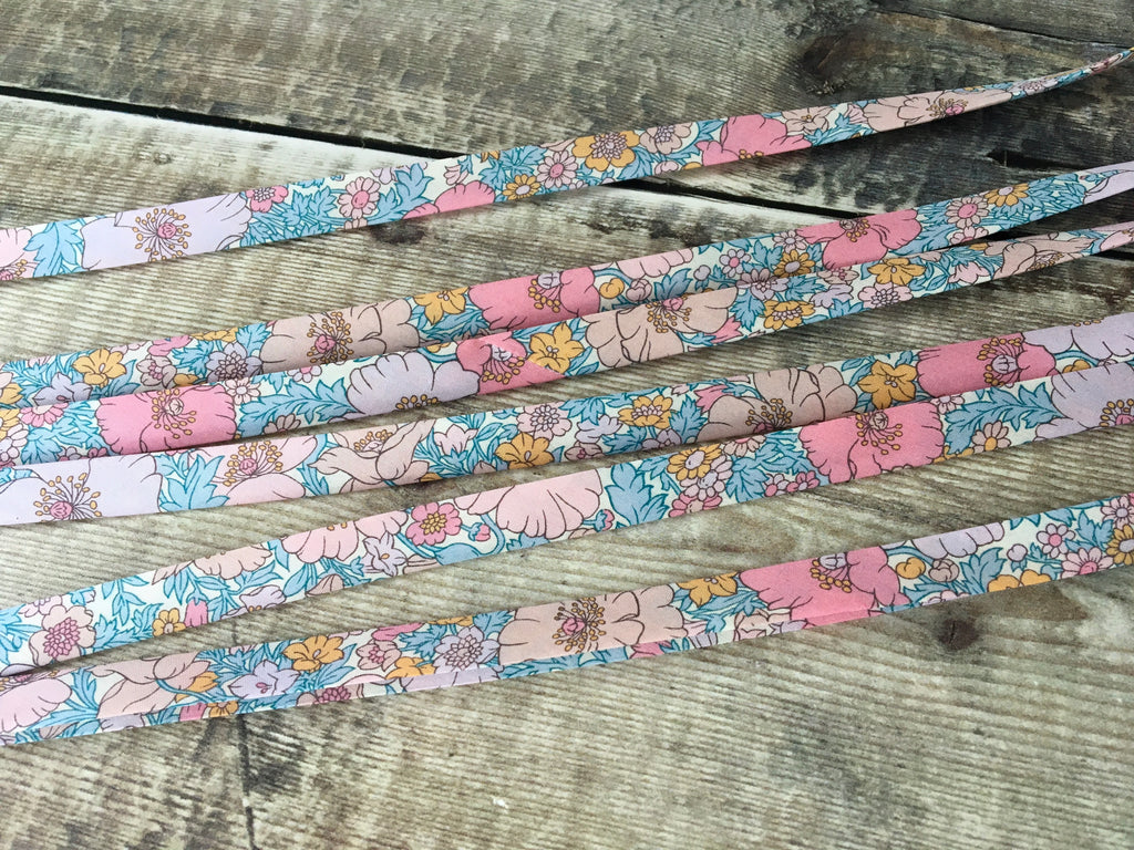 Liberty fabric Meadow Song A bias, 10mm wide