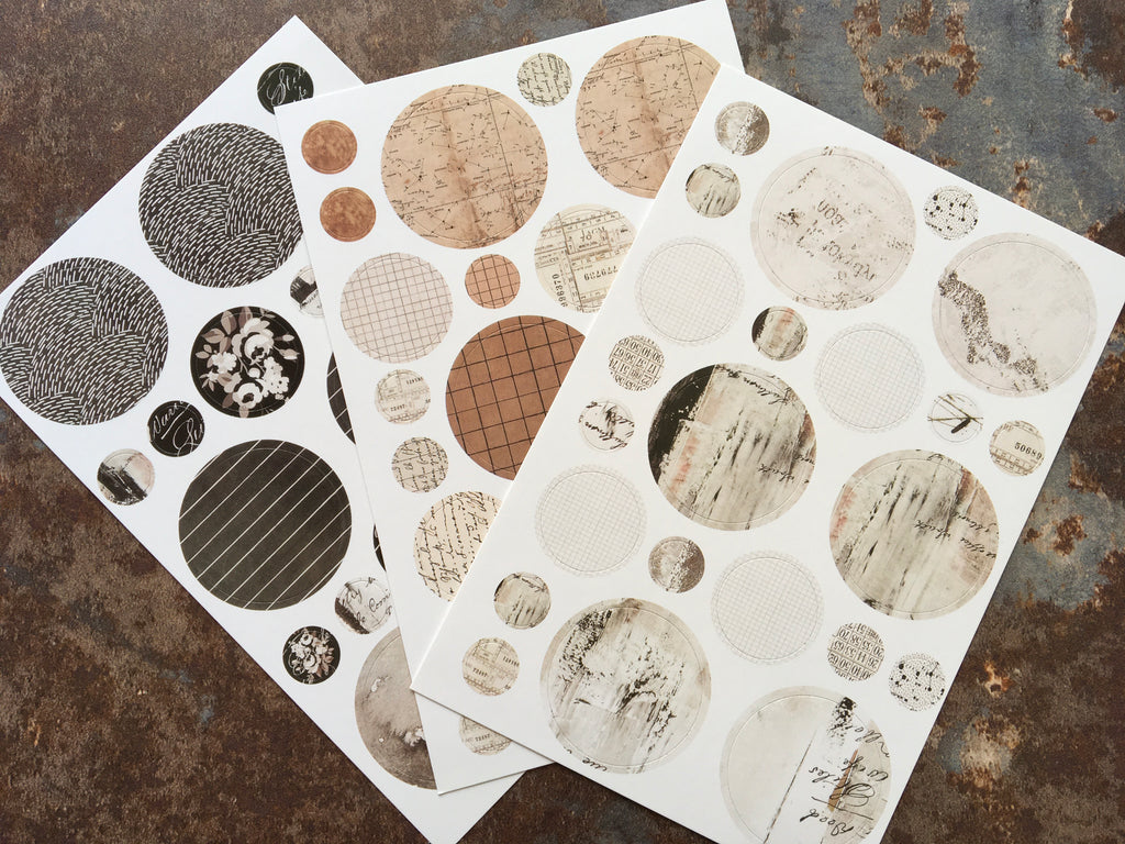 Patterned circle stickers for journaling