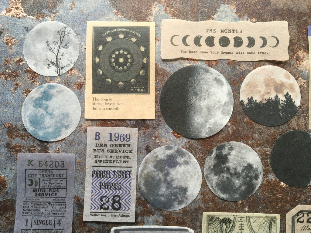 moon and ticket stickers