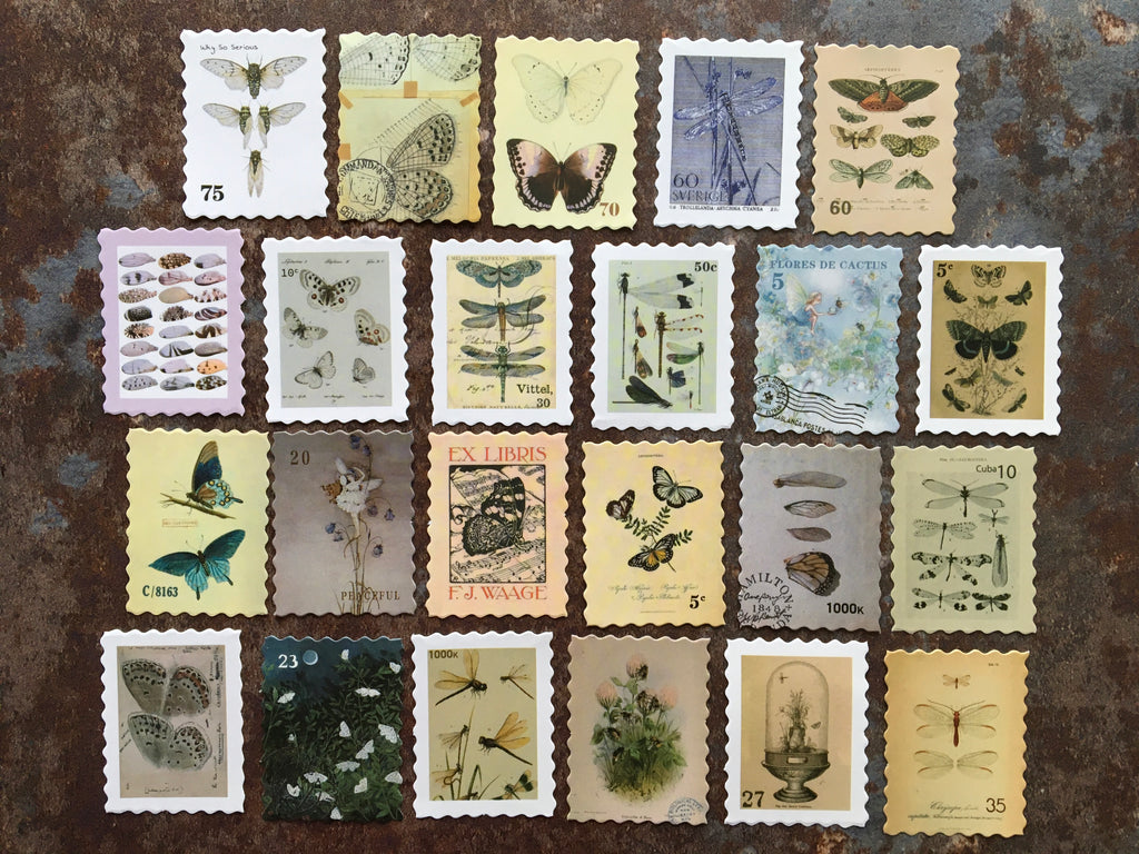 'Butterflies' faux stamp sticker collection