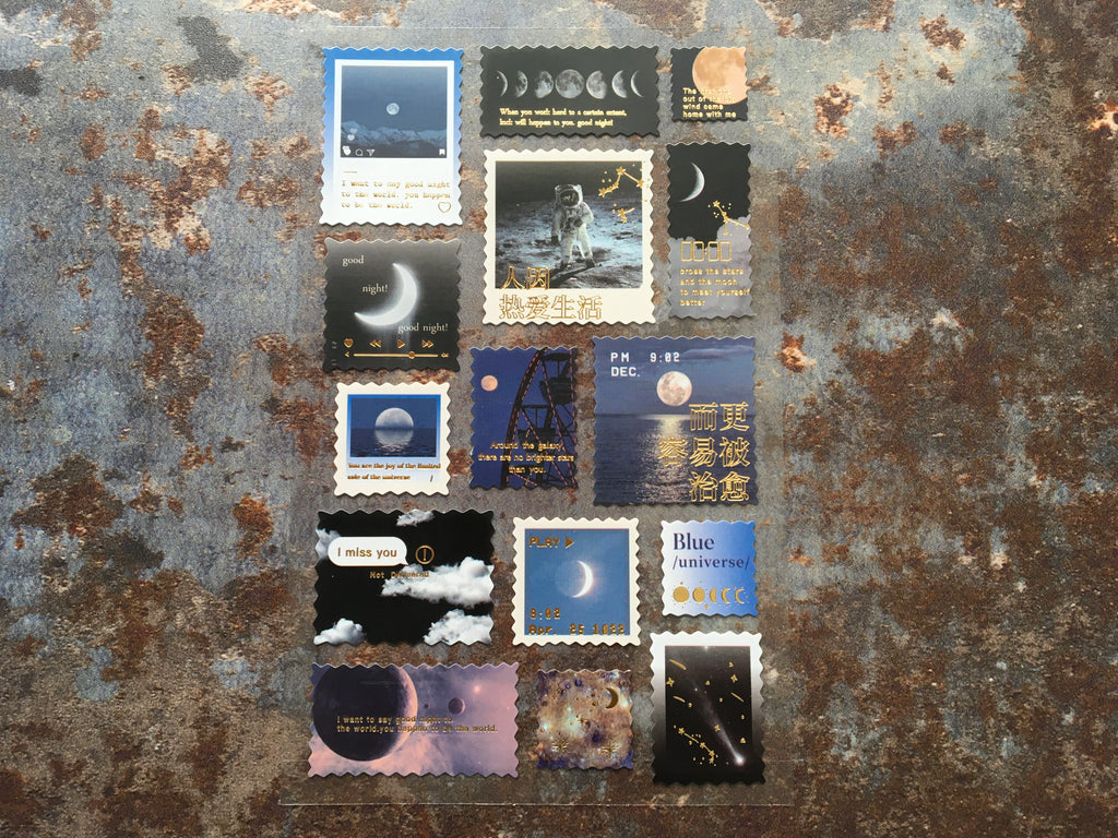 'Lunar adventure' sticker sheet