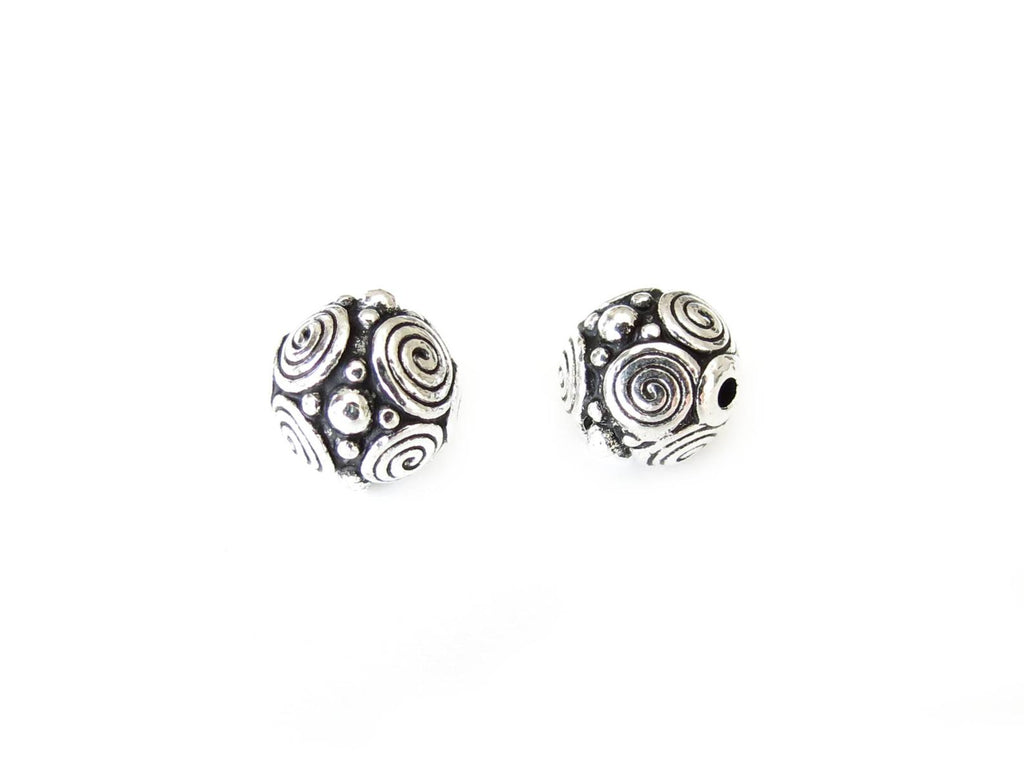 Spirals bead by TierraCast antique silver finish, 8mm
