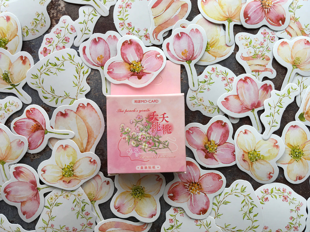 pastel floral stickers for scrapbooking