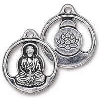 Buddha pendant by TierraCast in antique silver finish
