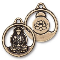 Buddha pendant by TierraCast in oxidised brass finish
