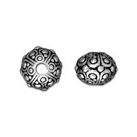 Oasis large hole bead by TierraCast antique silver finish