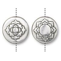 Puffed Lotus bead by TierraCast in antique silver finish