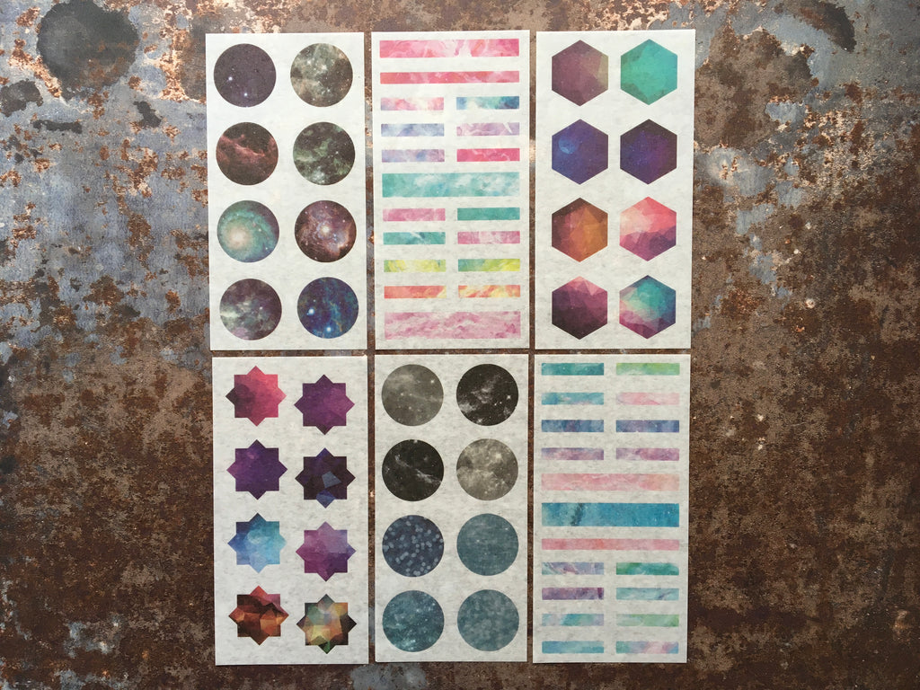'Galaxies & Stars' stickers (6x sheets)