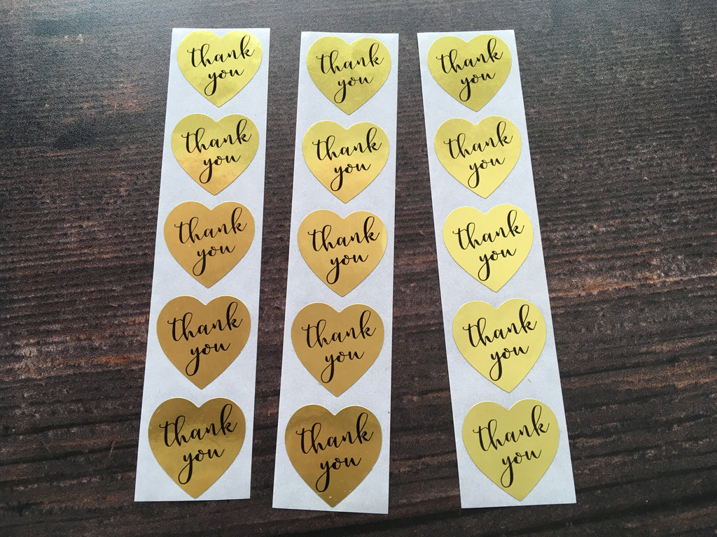 gold heart stickers