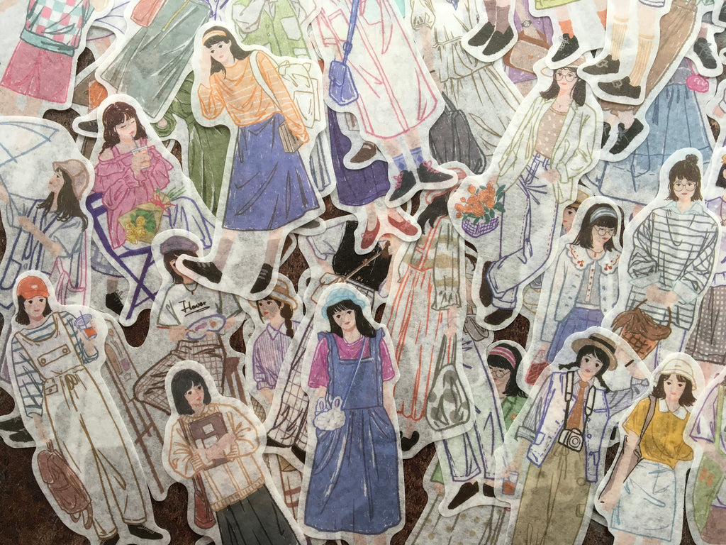 Illustrated people stickers