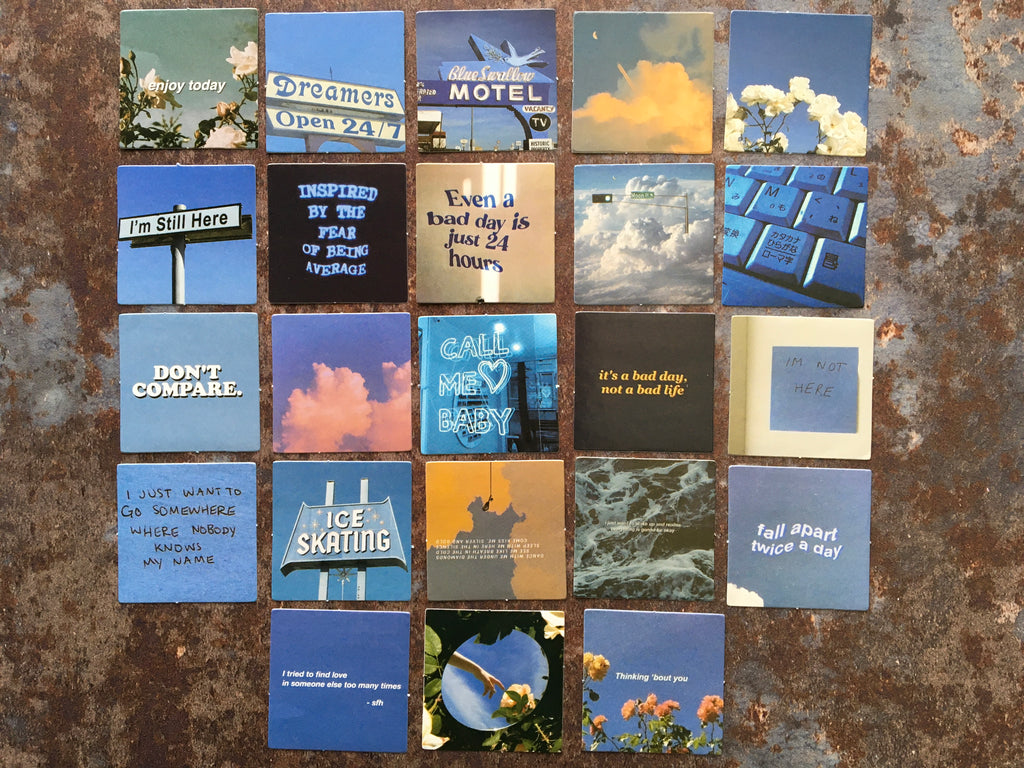 'Blue inspirational quotes' sticker box