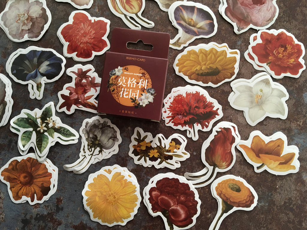 floral stationery stickers