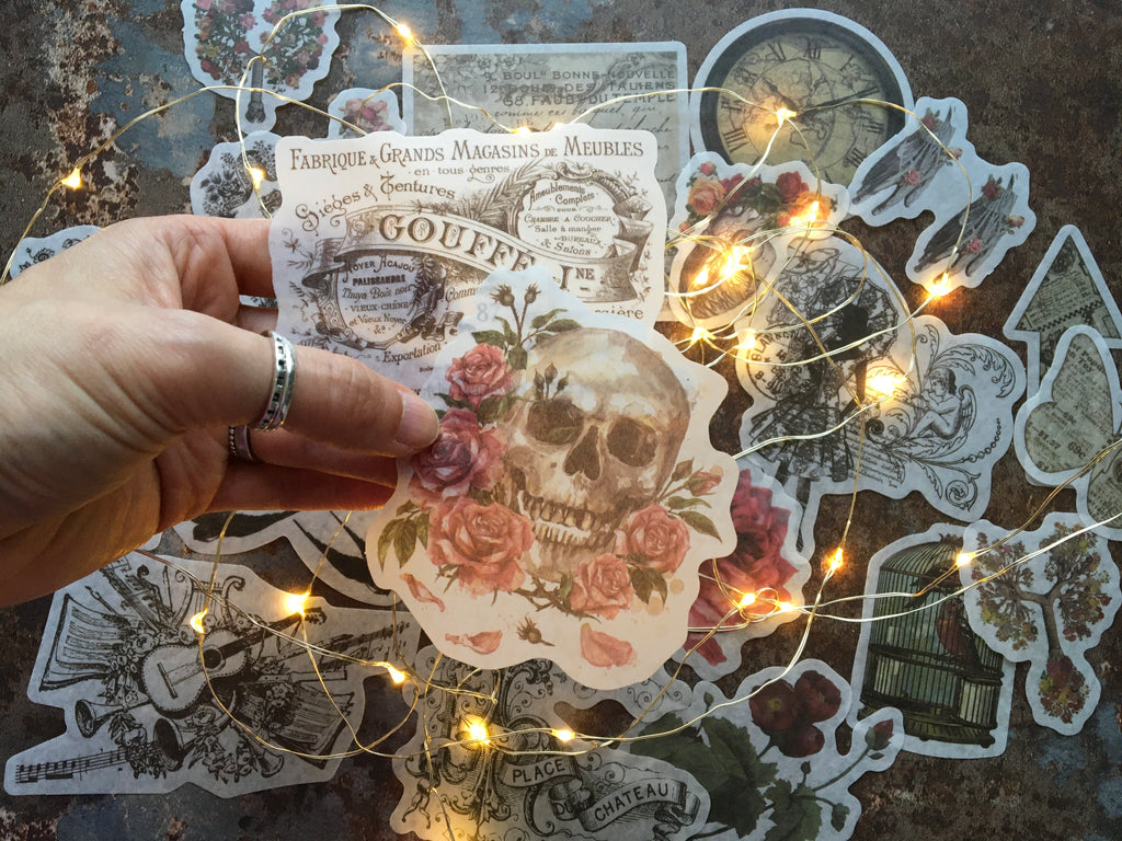 Gothic skull sticker set