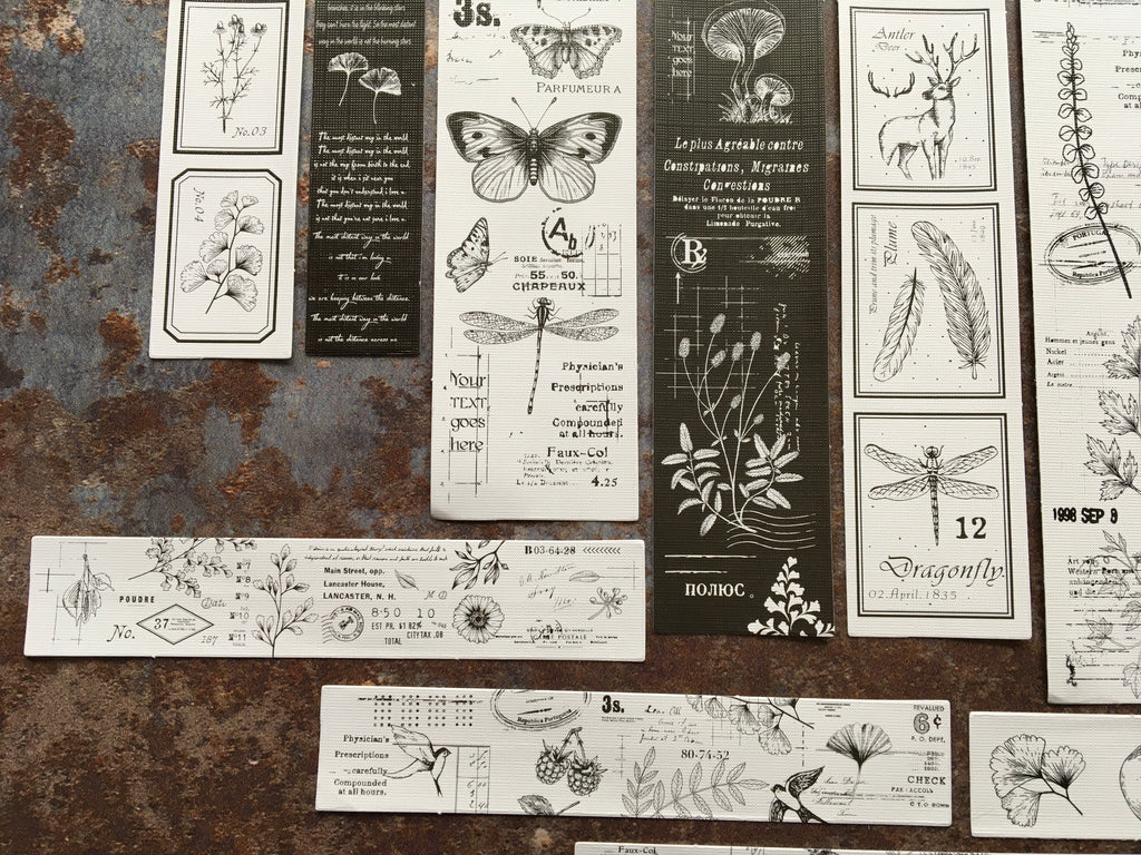 'Black and White Flora & Fauna' sticker collection