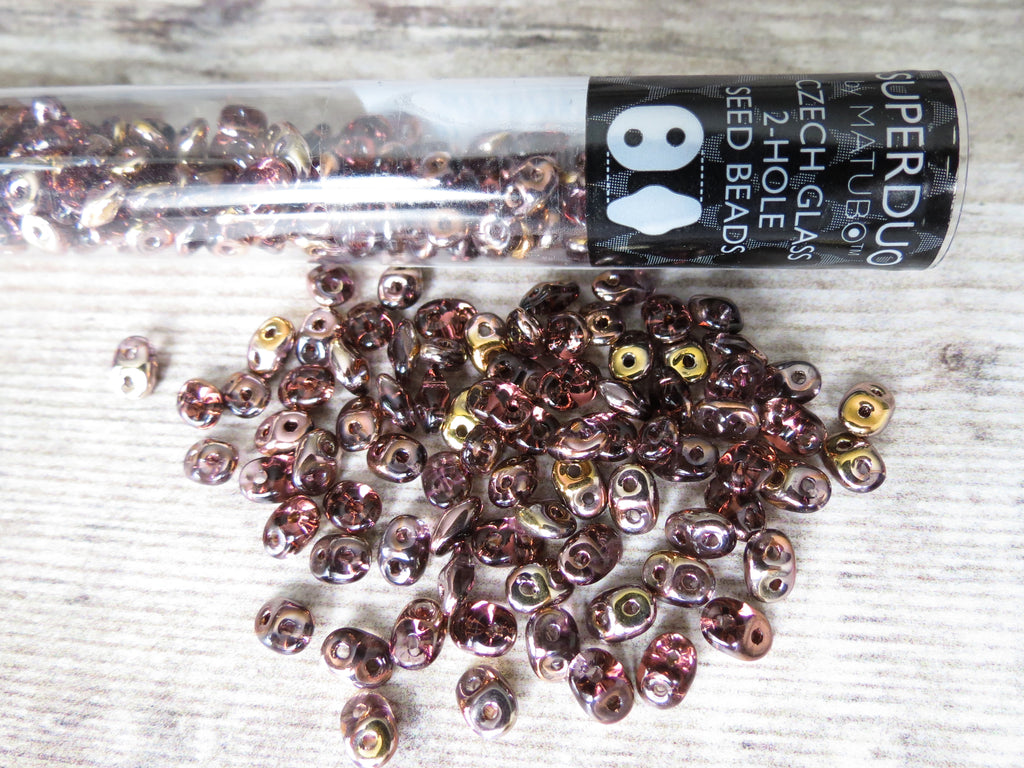 Amethyst Capri Gold Superduo beads