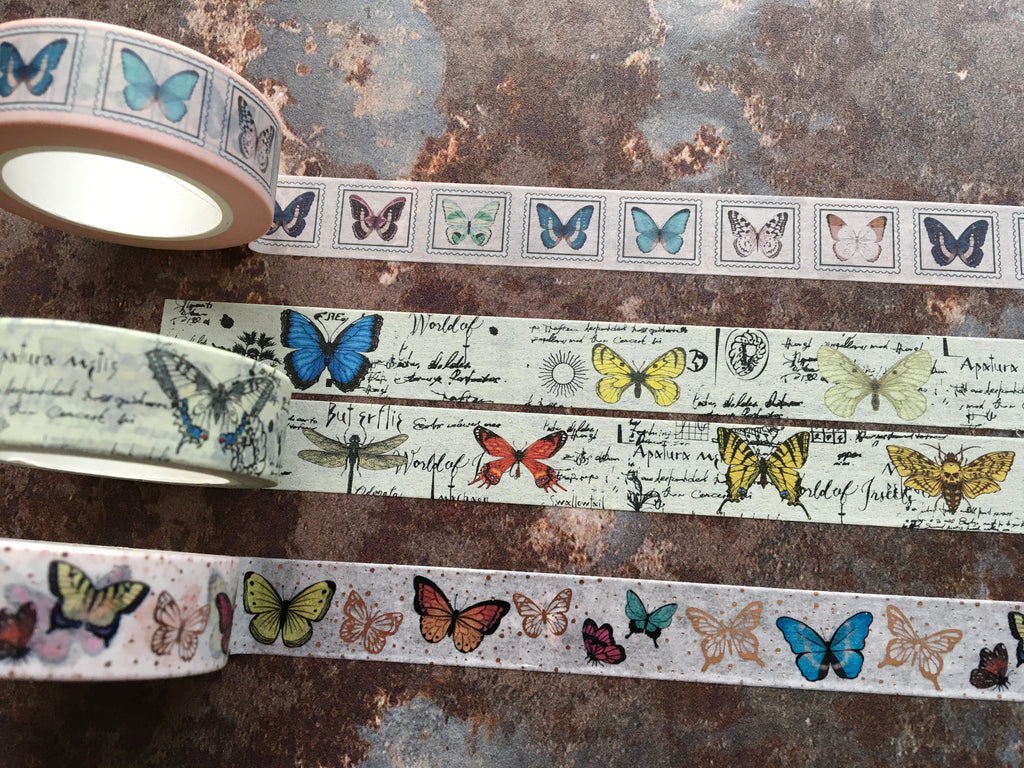 Butterfly themed washi tape collection
