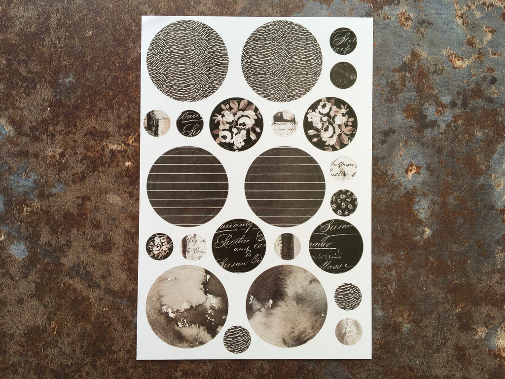 Patterned circles sticker sheets