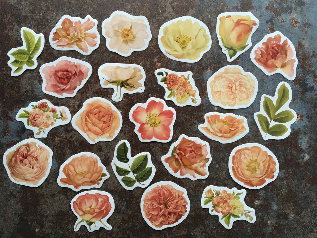 floral stickers for journal decoration