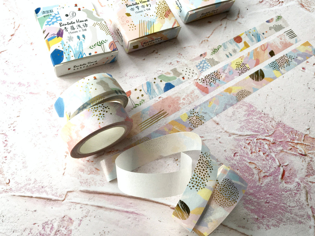 Washi tape with gold foil 