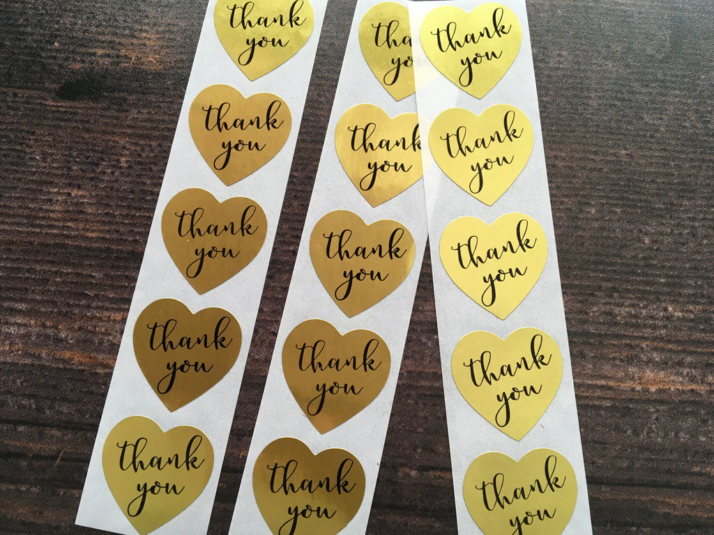 gold foil thank you stickers