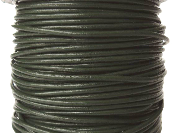 Camouflage green leather cord