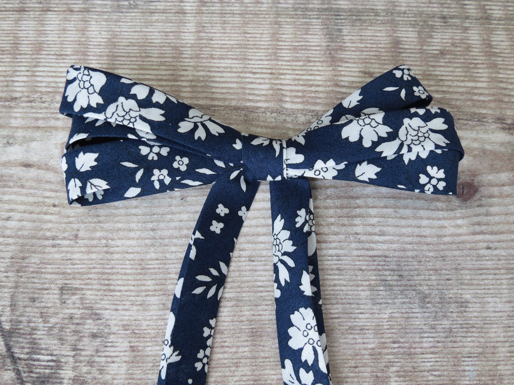 Capel Marine bias binding featuring blue and white floral print