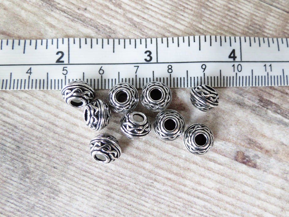 Celtic large hole bead by TierraCast antique silver finish