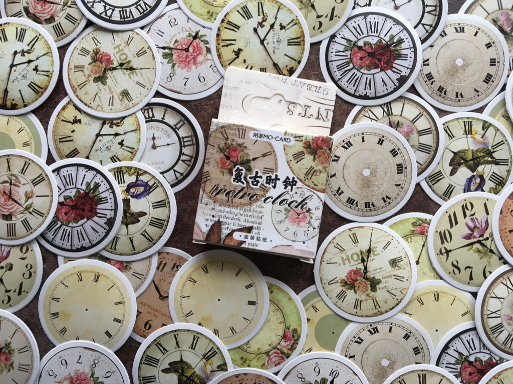 'Retro Clocks' sticker box