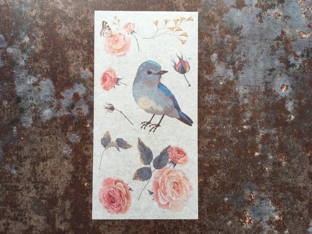 'Birds & Roses' sticker sheets