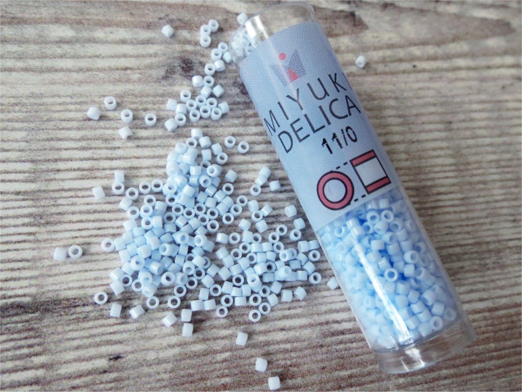 Delica Opaque Light Sky Blue seed beads size 11/00