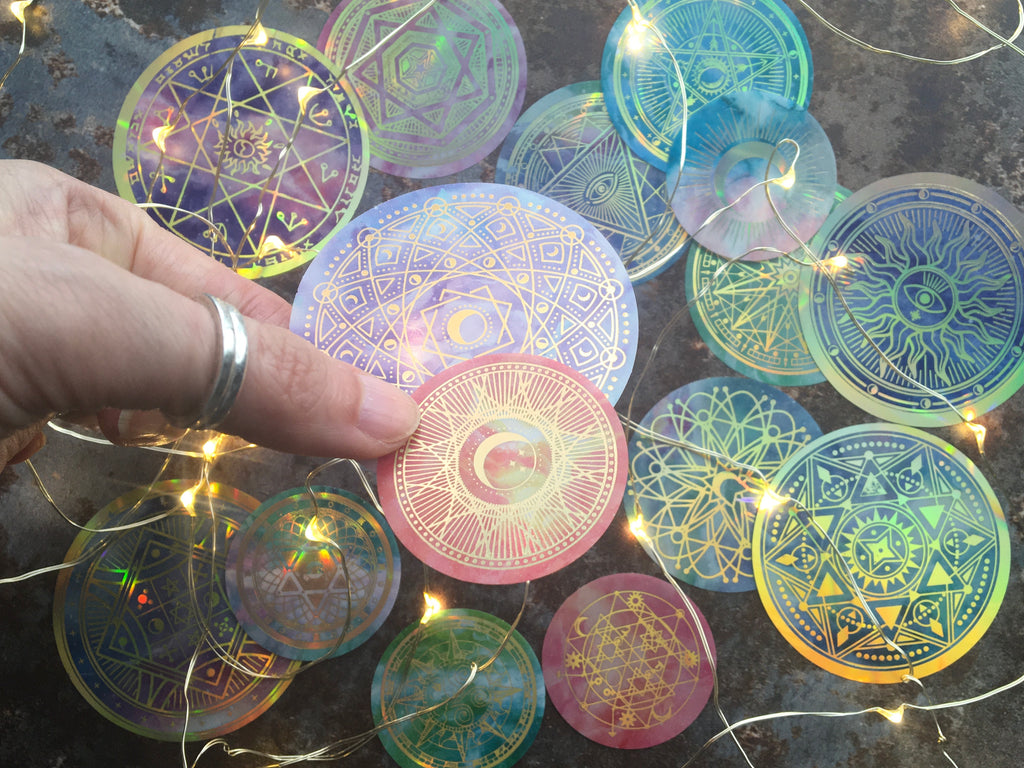 holographic planet stickers