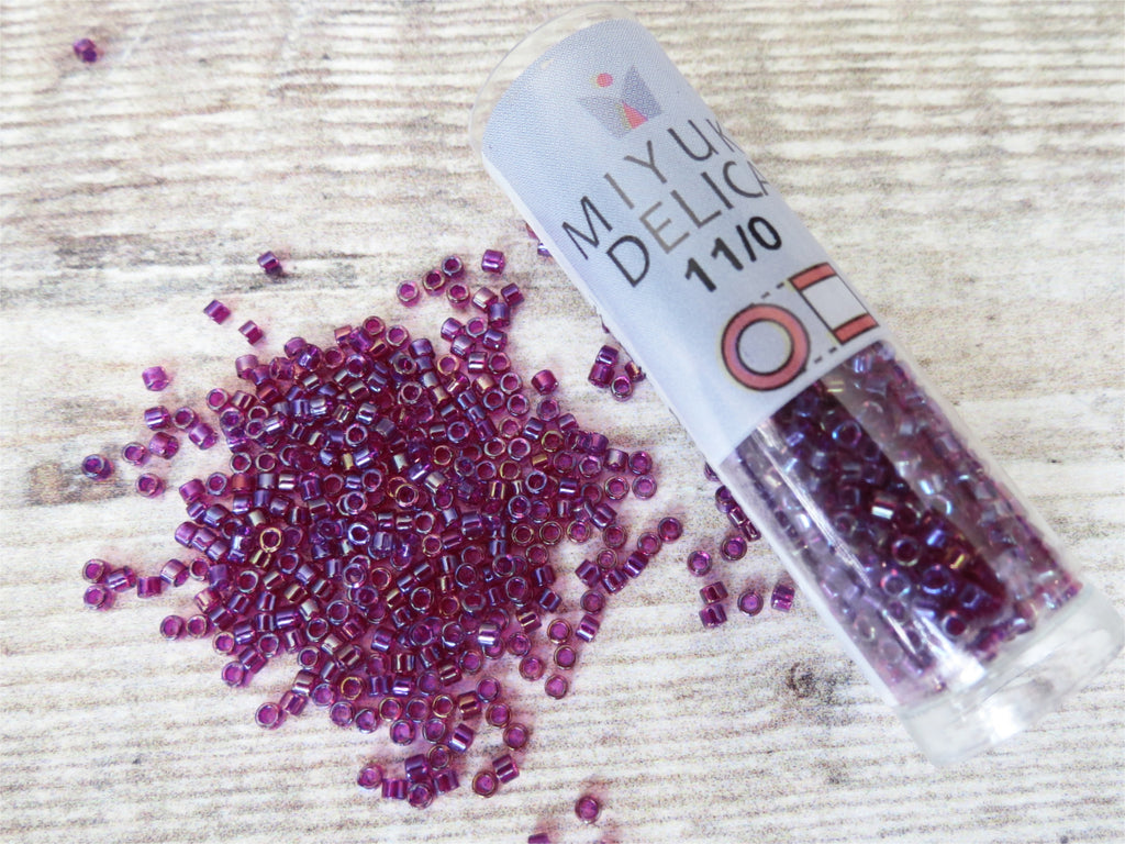 Delica seed beads Fuchsia lined Amethyst
