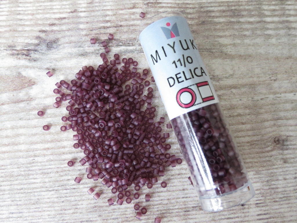 Delica Matte Transparent Mauve seed beads size 11/00