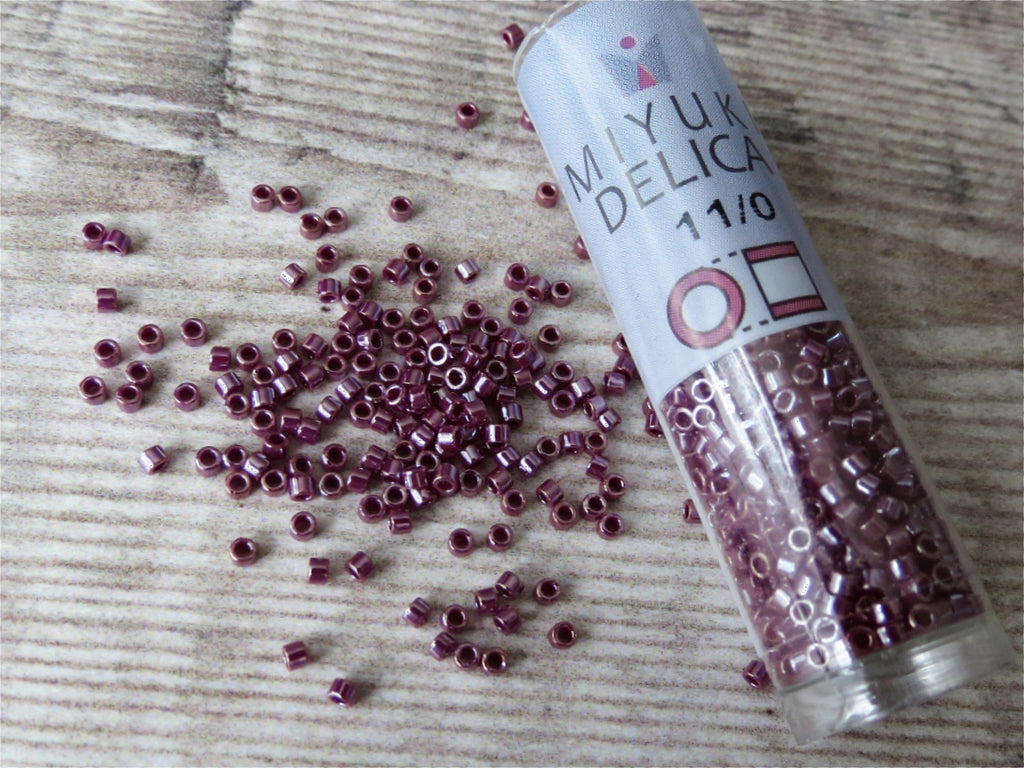 Delica seed beads opaque currant luster