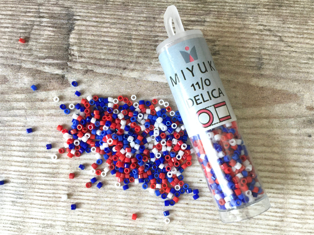 Delica seed beads 'All American' Mix, size 11/00