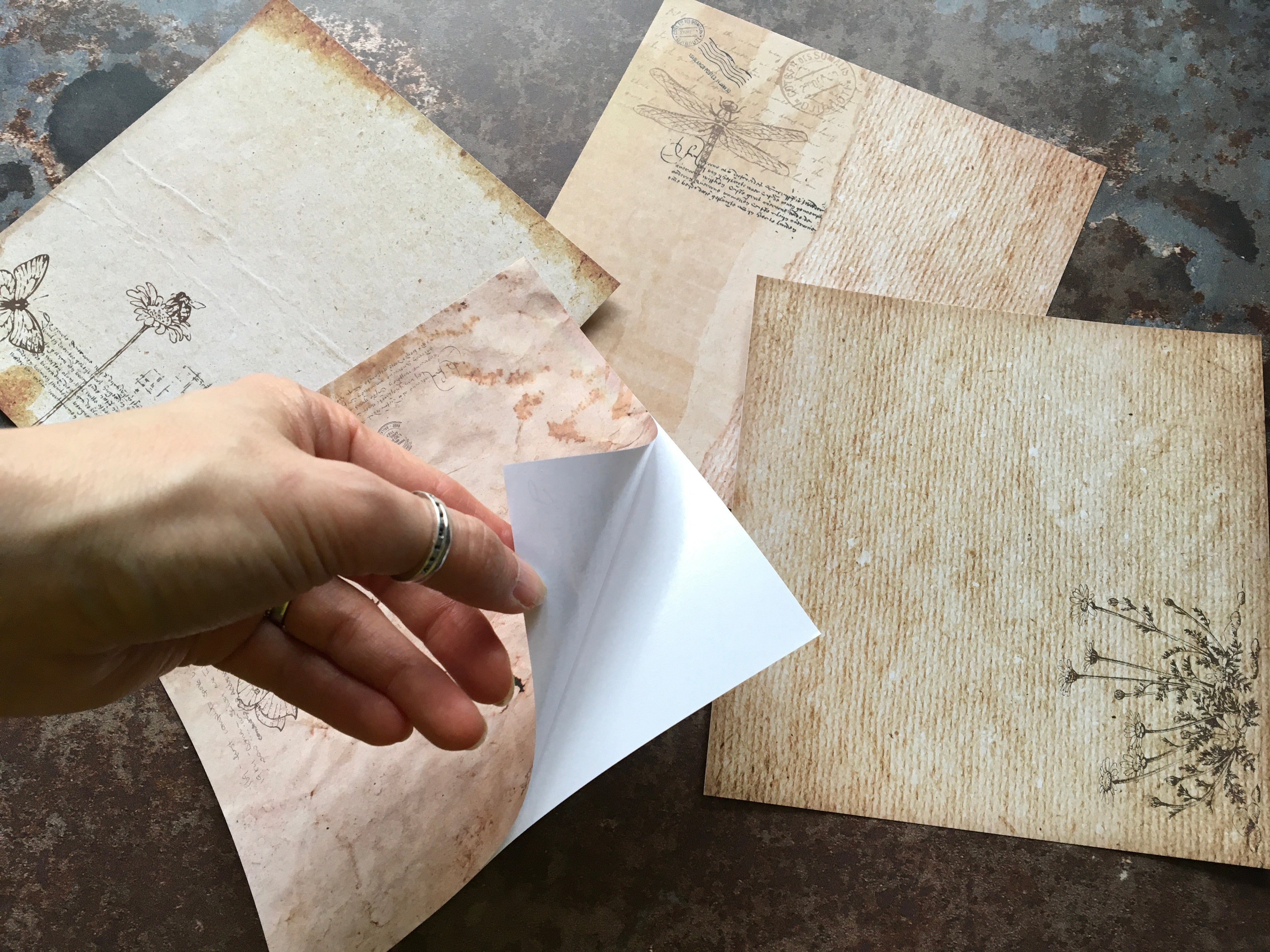 Large Sticker Paper Extra large sticker sheets 'Old Paper' theme for journaling and ...