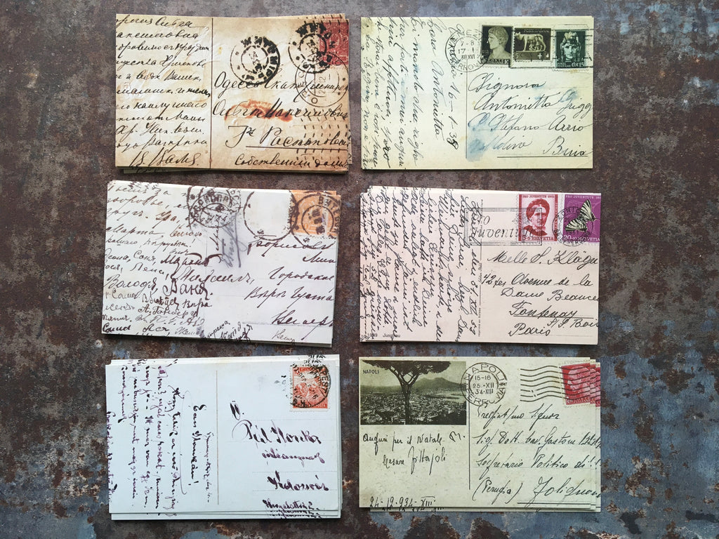 Vintage style printed postcards