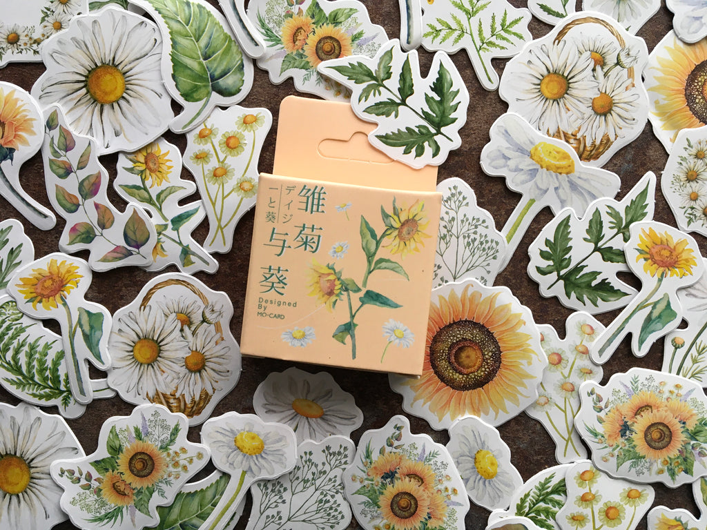 'Sunflowers and Daisies' sticker box