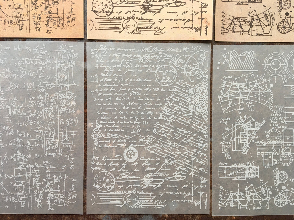 'Vintage scribbles' background papers, regular & translucent vellum
