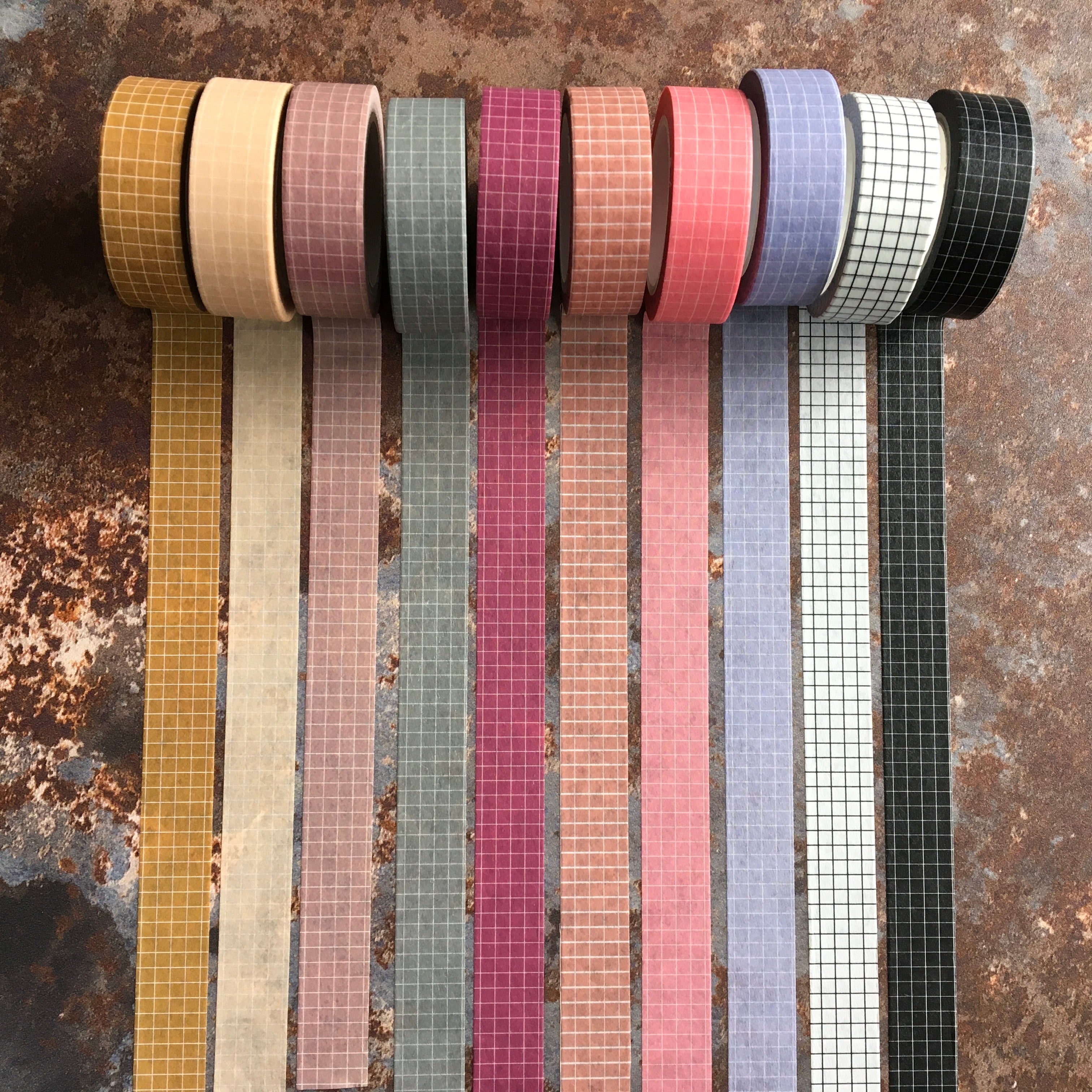Grid washi tape in 10x different colours for journaling and scrapbooking –  BluebellHillCrafts