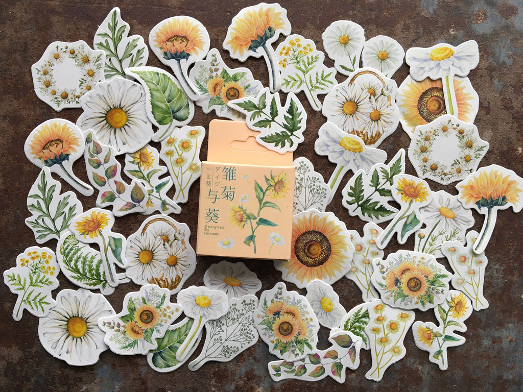 'Sunflowers and Daisies' sticker box