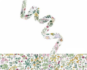 Liberty fabric Field Flowers A Spring bias binding, 10mm wide
