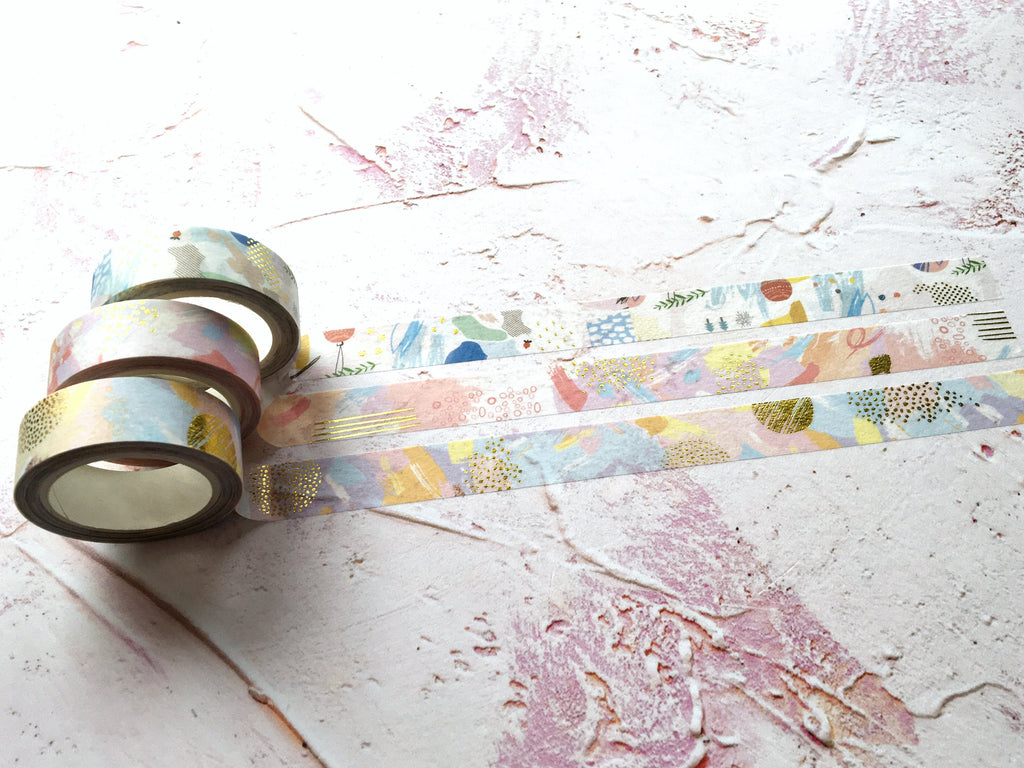 Pastel coloured washi tape set