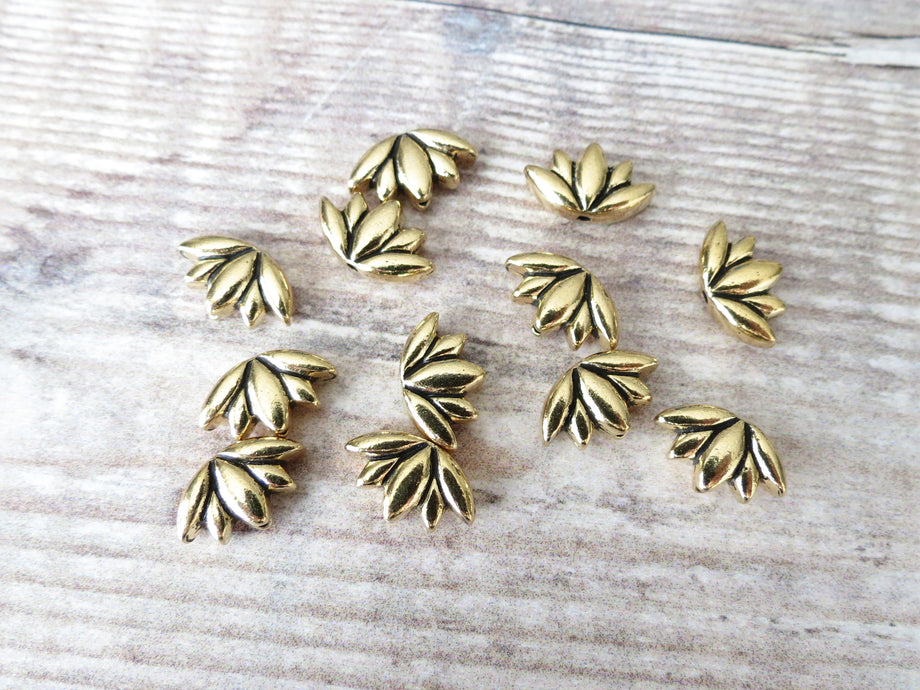 Lotus bead by TierraCast in antique gold finish