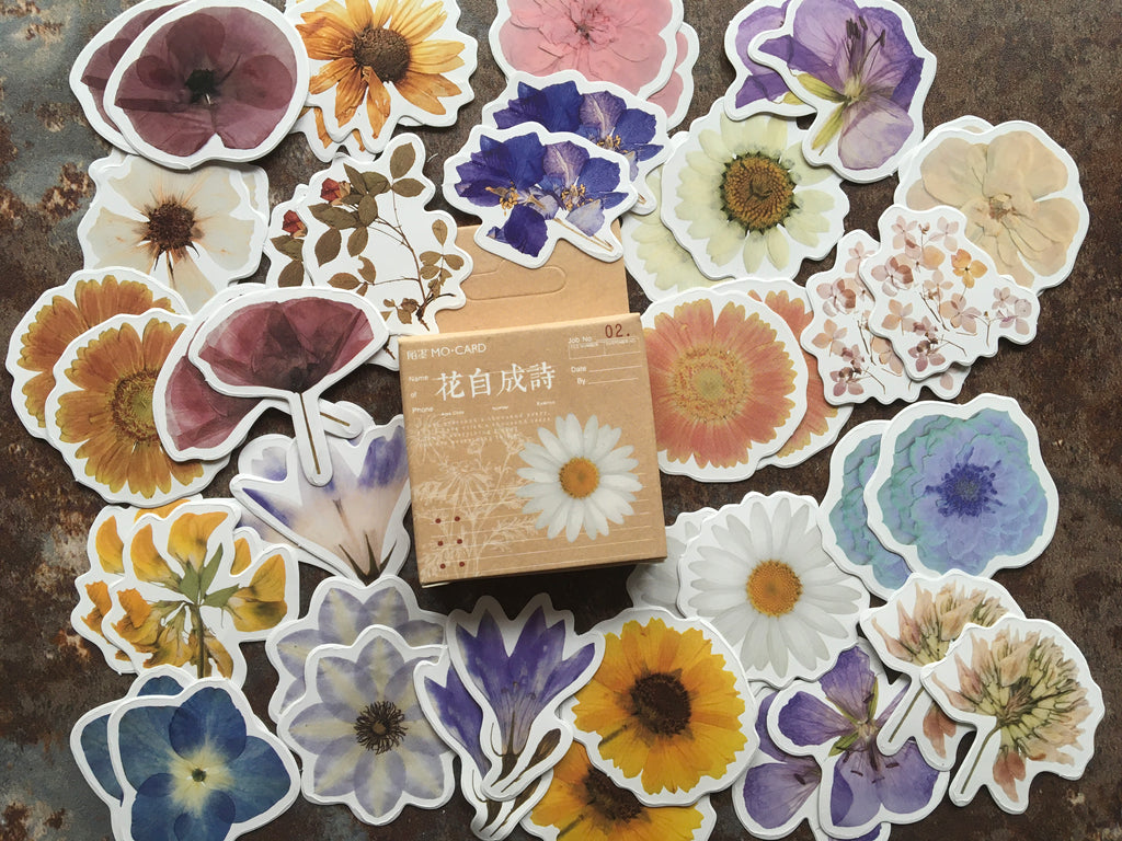 Floral journal stickers
