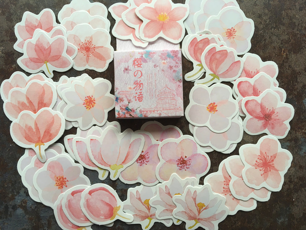 Sakura journal stickers