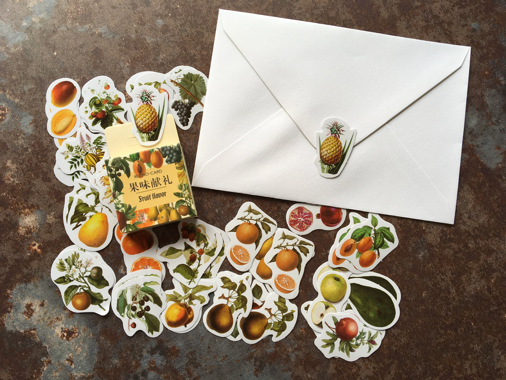 Exotic fruit sticker mix for journaling